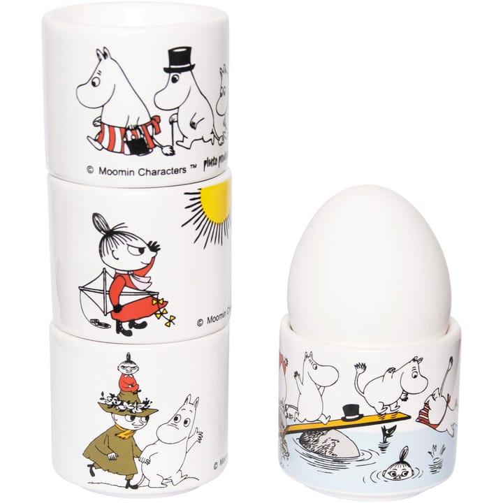 Set de 4 hueveras Mumin färg - blanco con motivo - Pluto Design