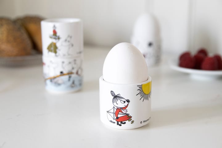 Set de 4 hueveras Mumin färg, blanco con motivo Pluto Design