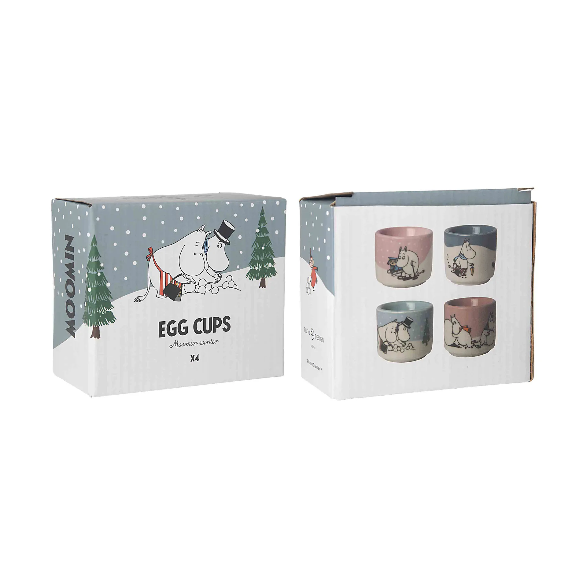 Set de 4 hueveras Mumin, Invierno Mumin Pluto Design