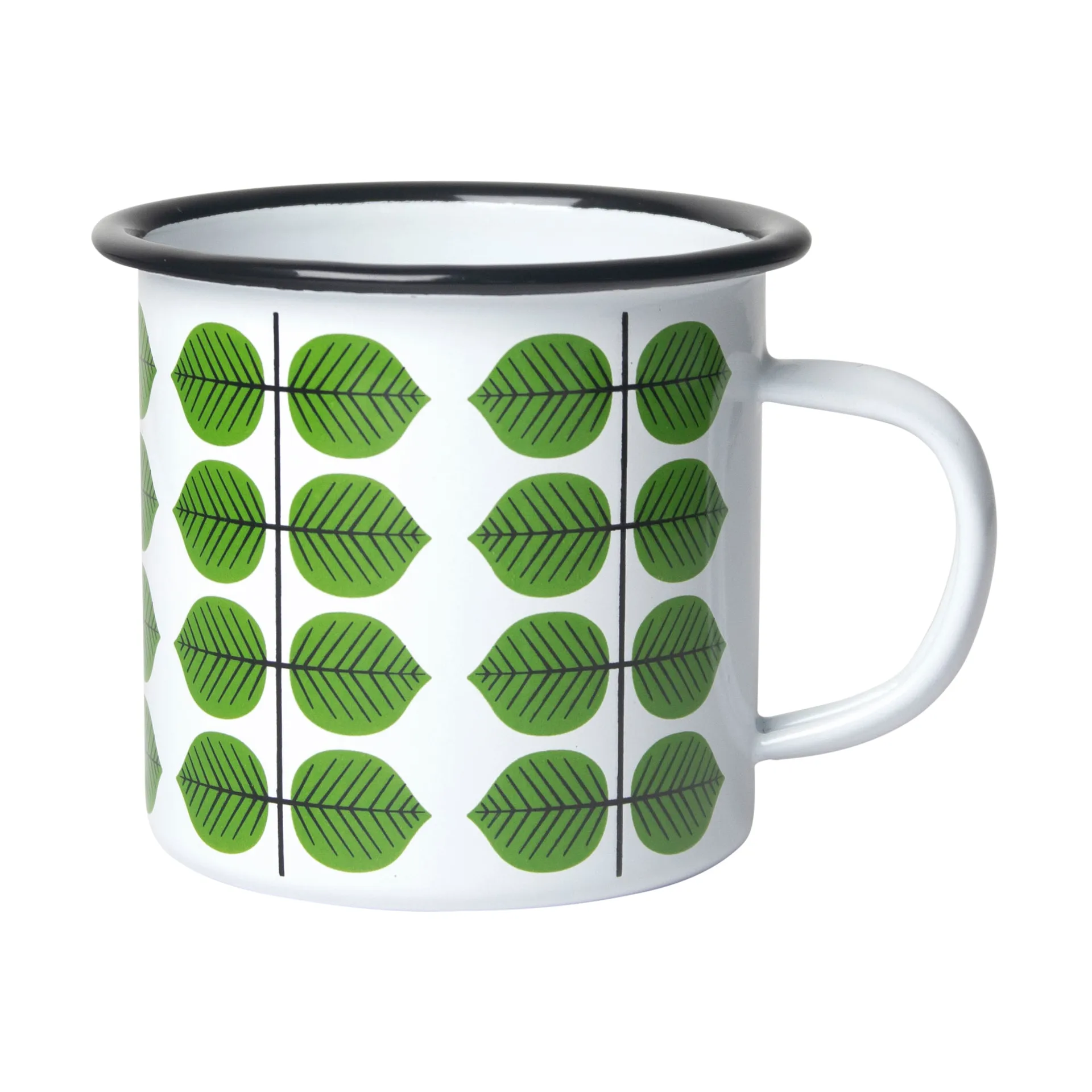 Taza esmaltada Berså, Blanco-verde Pluto Design