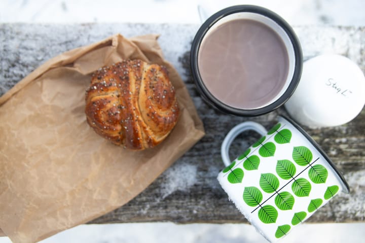 Taza esmaltada Berså, Blanco-verde Pluto Design