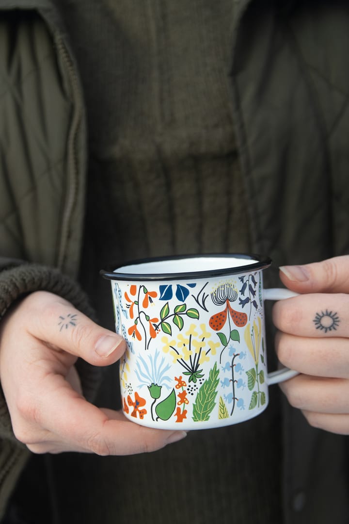 Taza esmaltada Herbarium, Blanco-multi Pluto Design