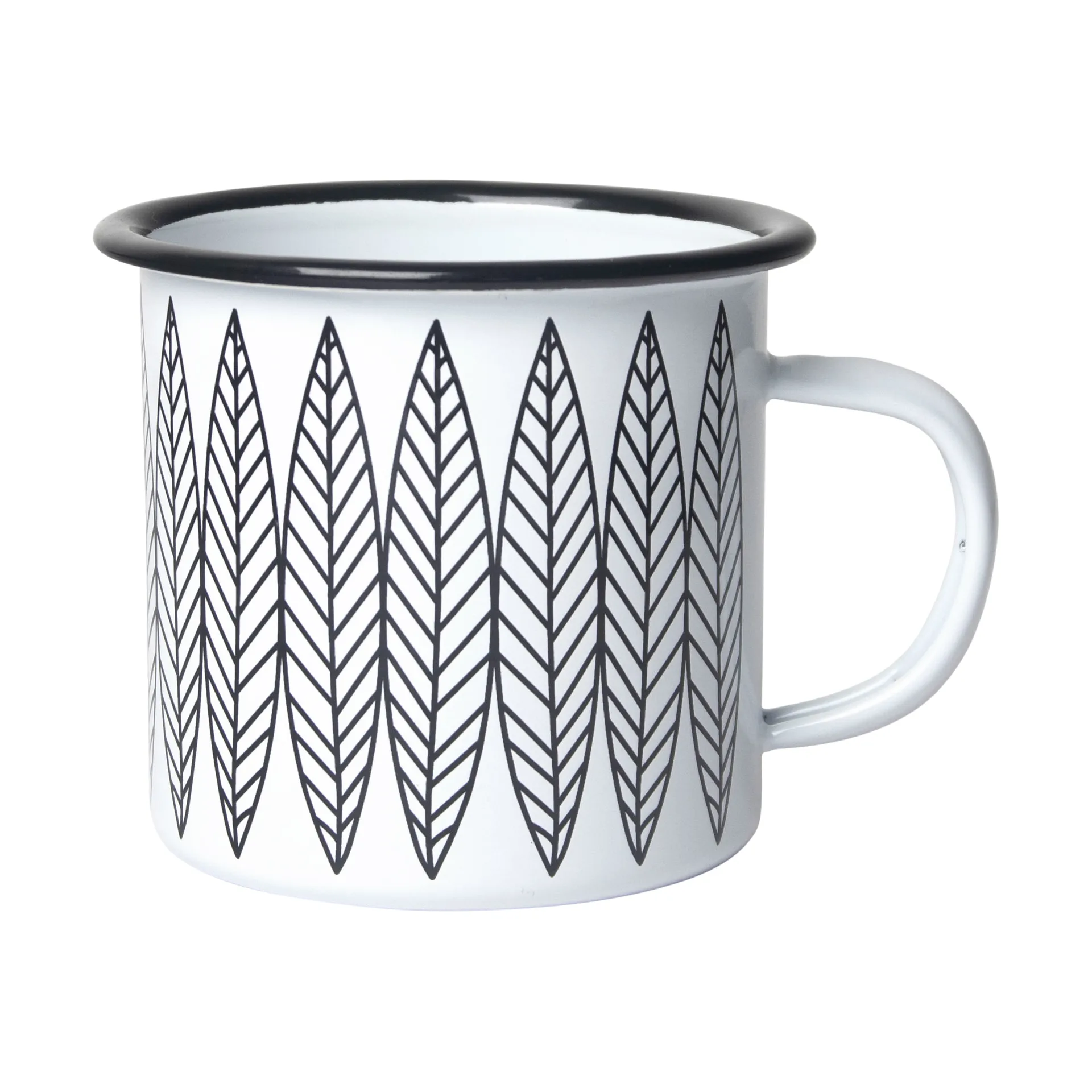 Taza esmaltada Salix, Blanco-negro Pluto Design