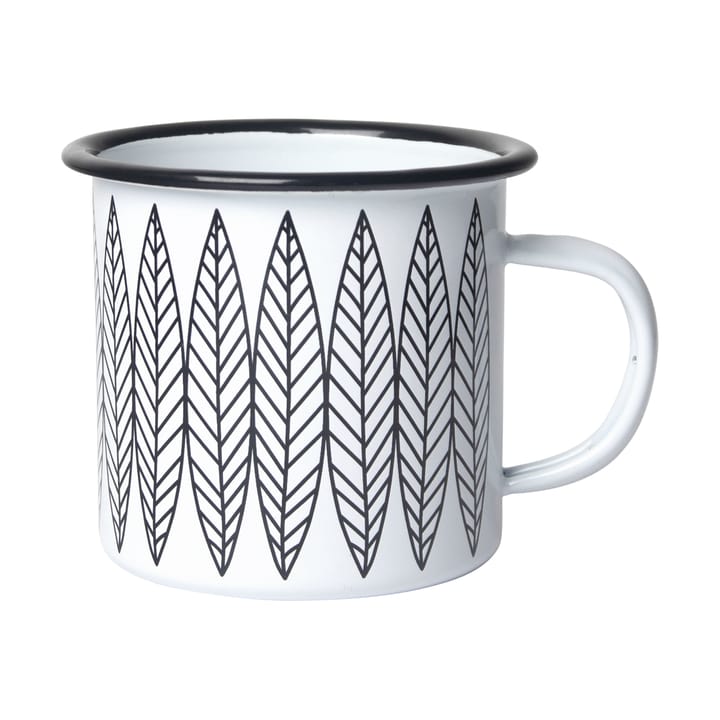 Taza esmaltada Salix - Blanco-negro - Pluto Design