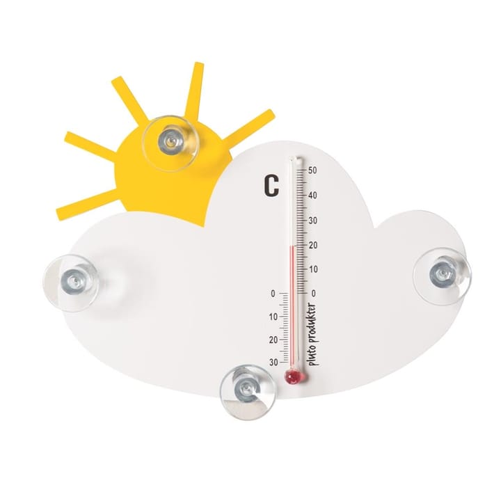 Termómetro Sol y nube, blanco-amarillo Pluto Design