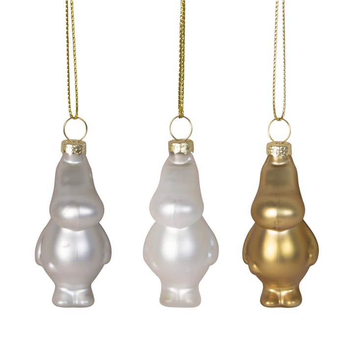3 Bolas de navidad Mumin - plata-oro-blanco - Pluto Produkter