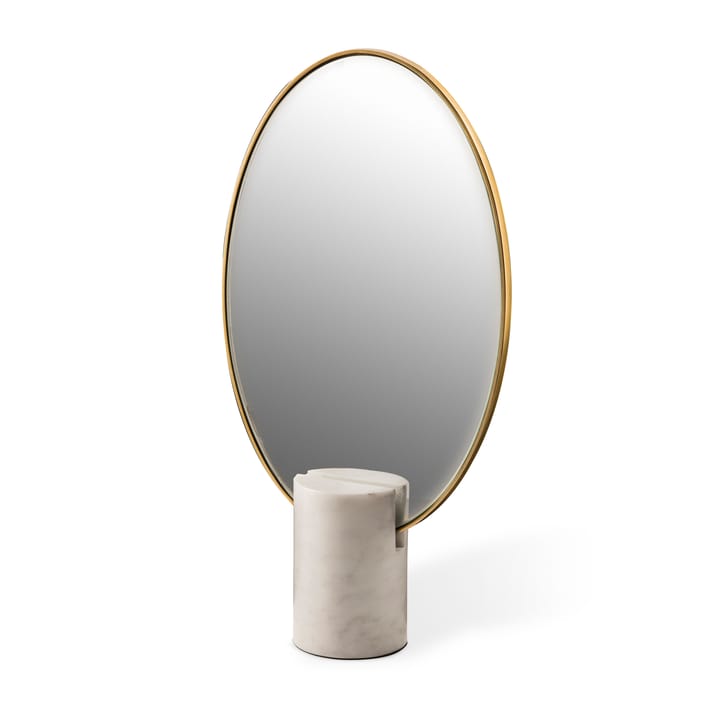 Espejo de sobremesa Oval Marble - Blanco - POLSPOTTEN