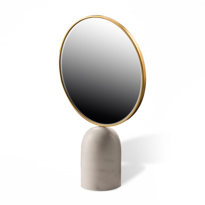 Espejo de sobremesa Round Marble, Blanco POLSPOTTEN