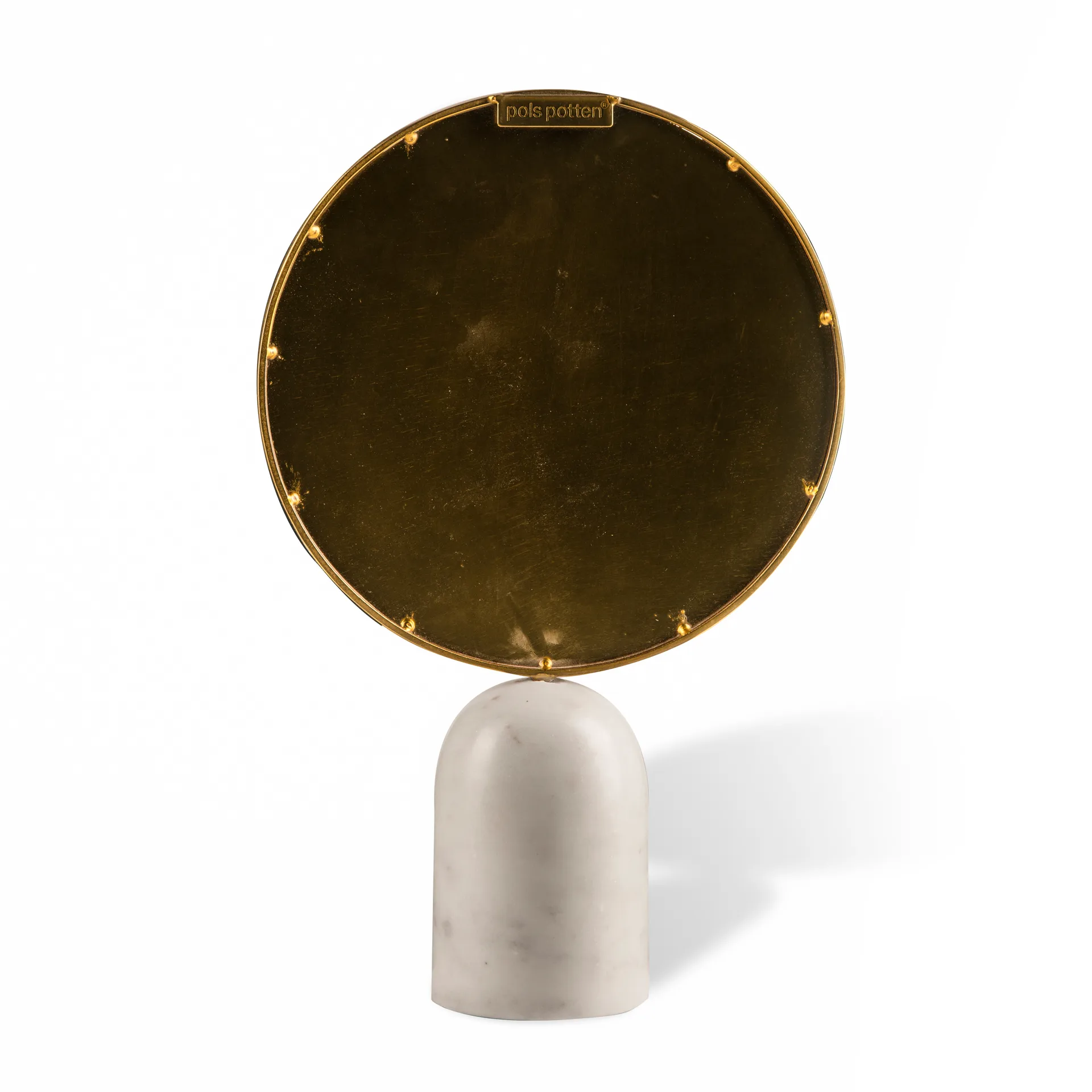 Espejo de sobremesa Round Marble, Blanco POLSPOTTEN