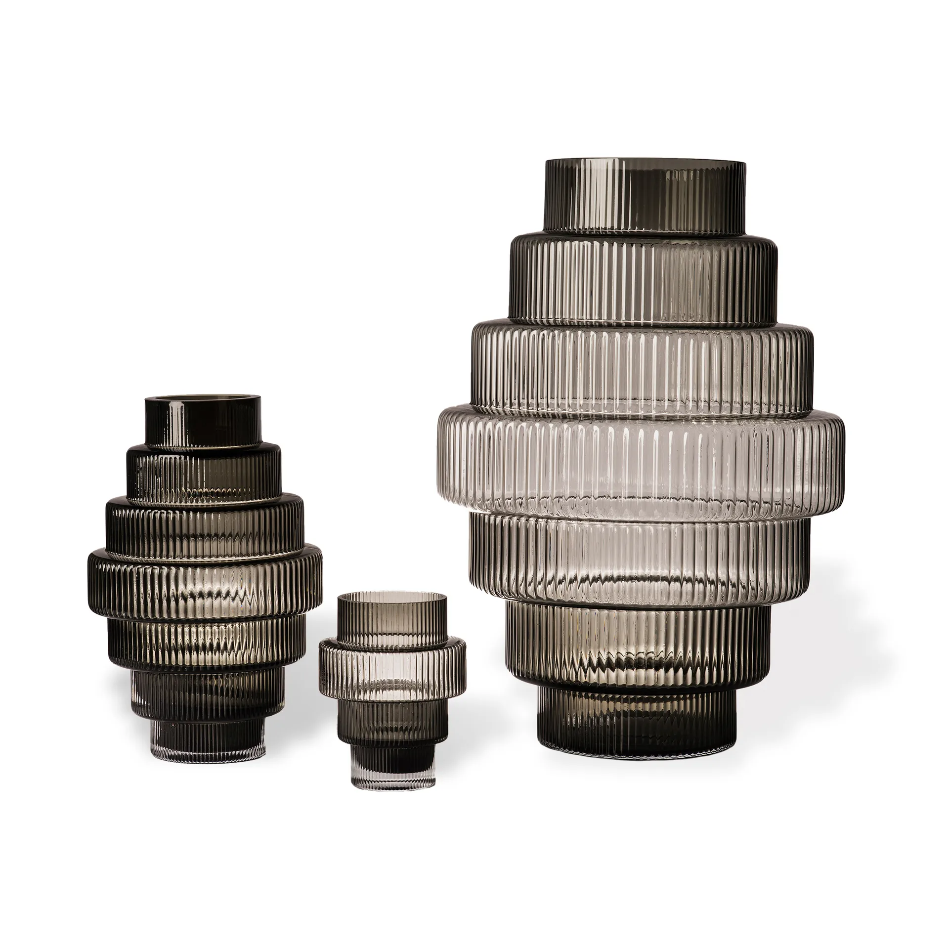 Jarrón Steps L 50 cm, Gris oscuro POLSPOTTEN