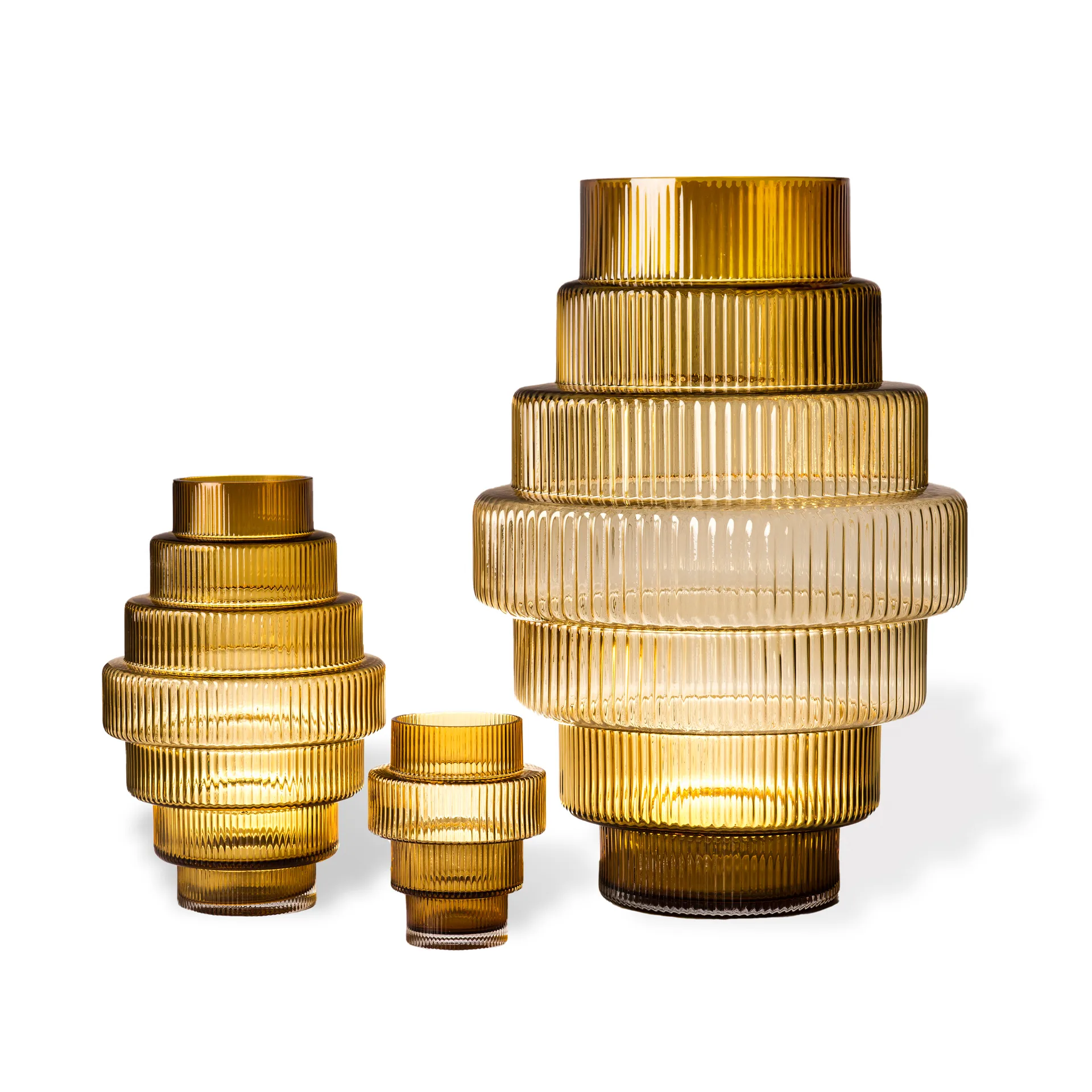 Jarrón Steps L 50 cm, Ocre POLSPOTTEN