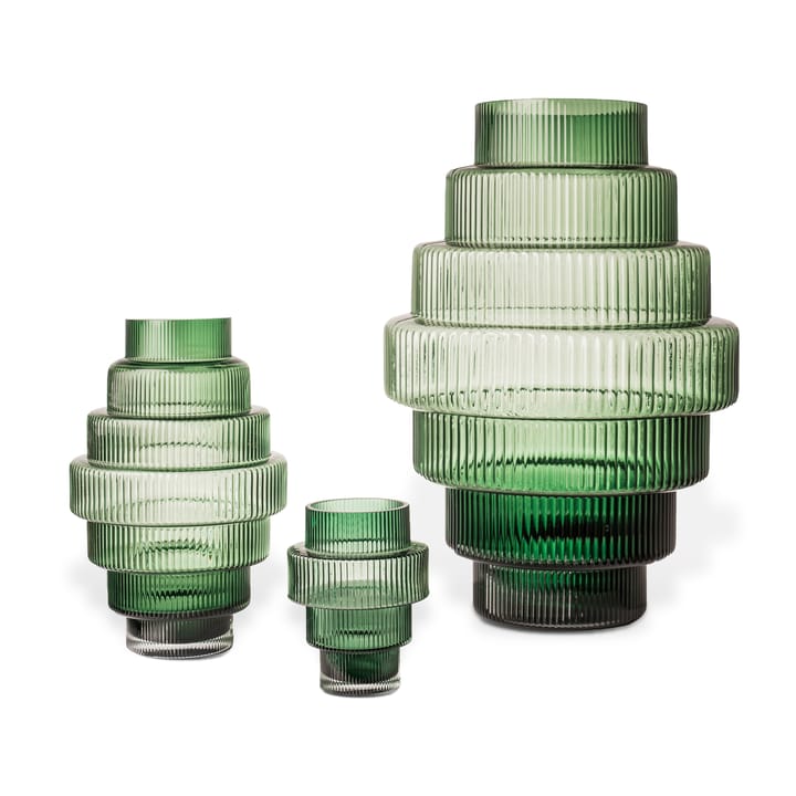 Jarrón Steps S 30 cm, Verde oscuro POLSPOTTEN