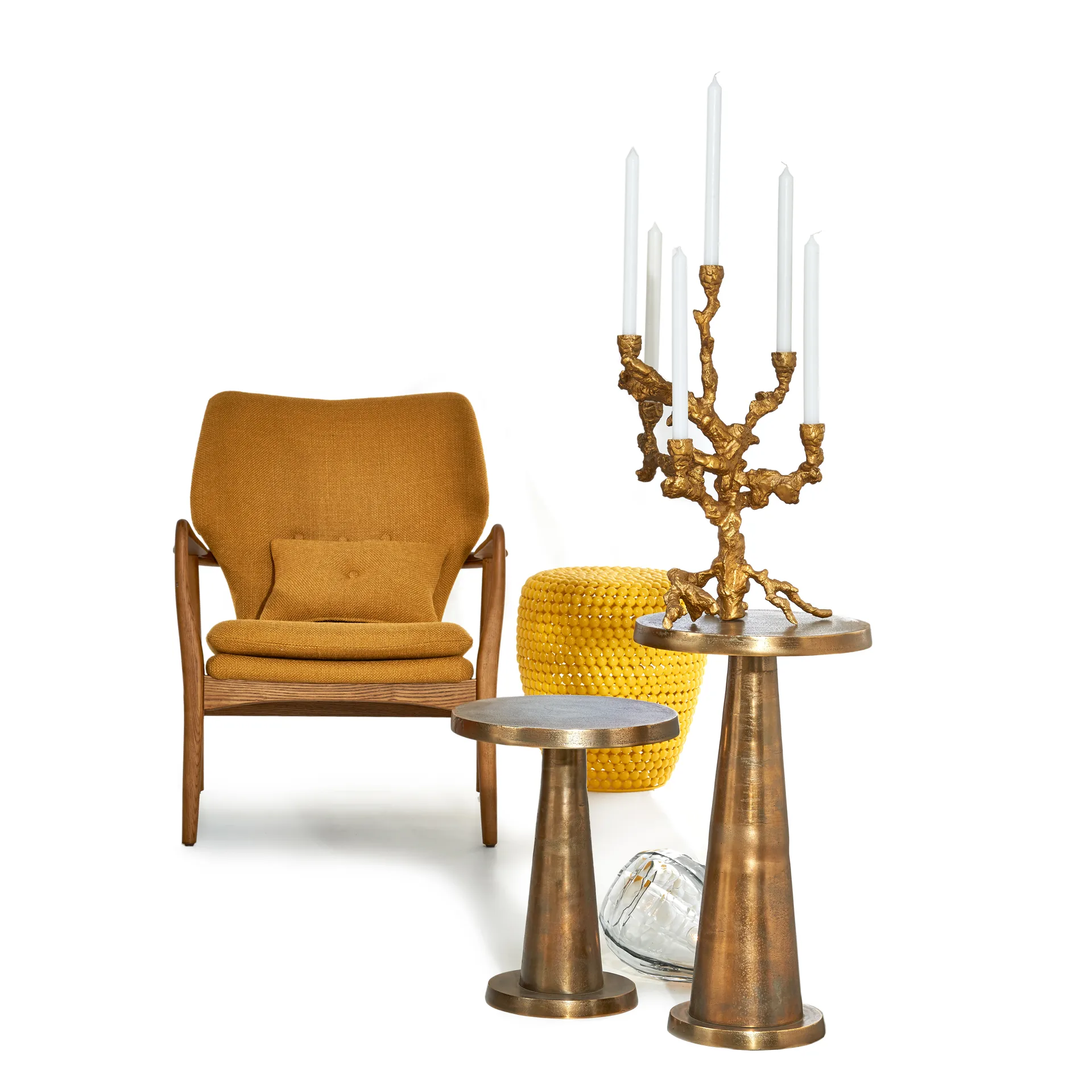 Portavelas Apple tree L 53 cm, Dorado POLSPOTTEN