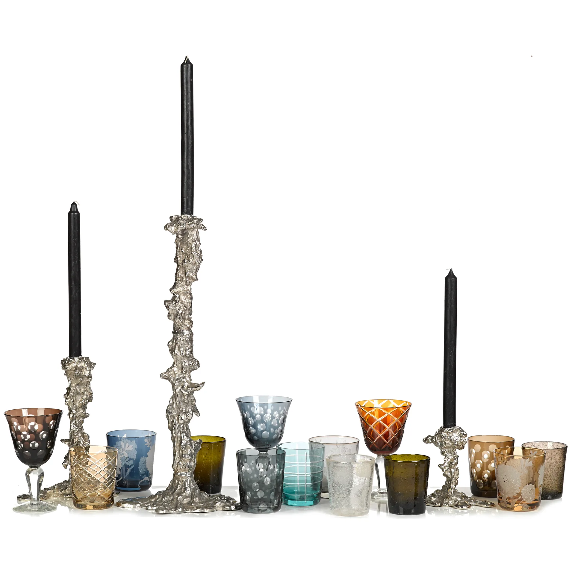 Portavelas Drip L 25 cm, Plateado POLSPOTTEN