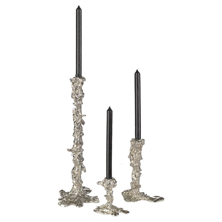 Portavelas Drip L 25 cm, Plateado POLSPOTTEN
