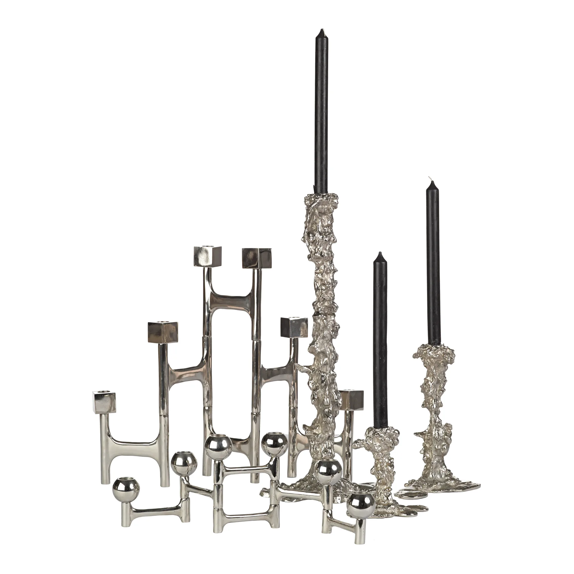 Portavelas Drip XXL 50 cm, Plateado POLSPOTTEN