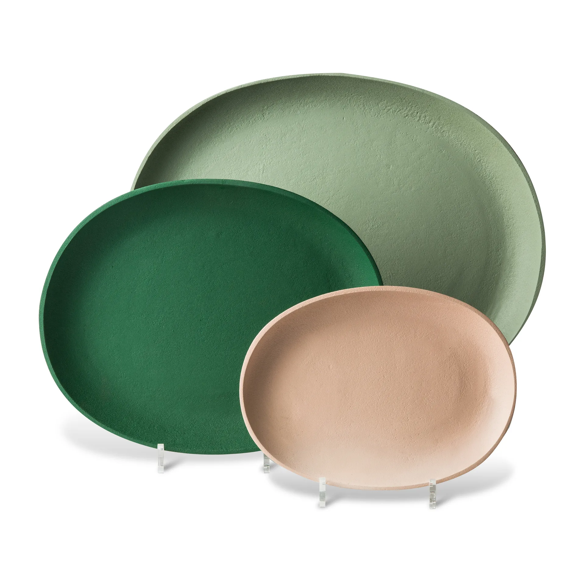 Set de 3 bandejas Greek, Verde oscuro POLSPOTTEN
