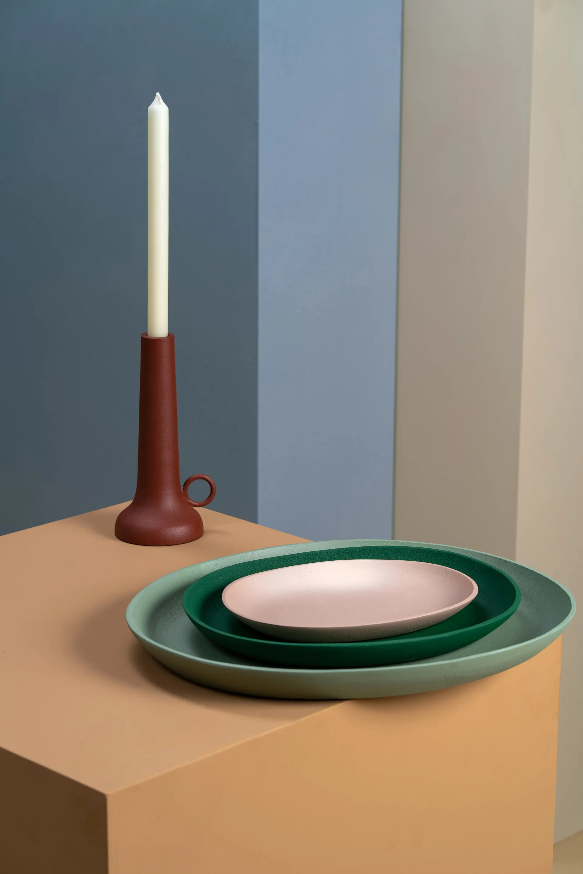 Set de 3 bandejas Greek, Verde oscuro POLSPOTTEN