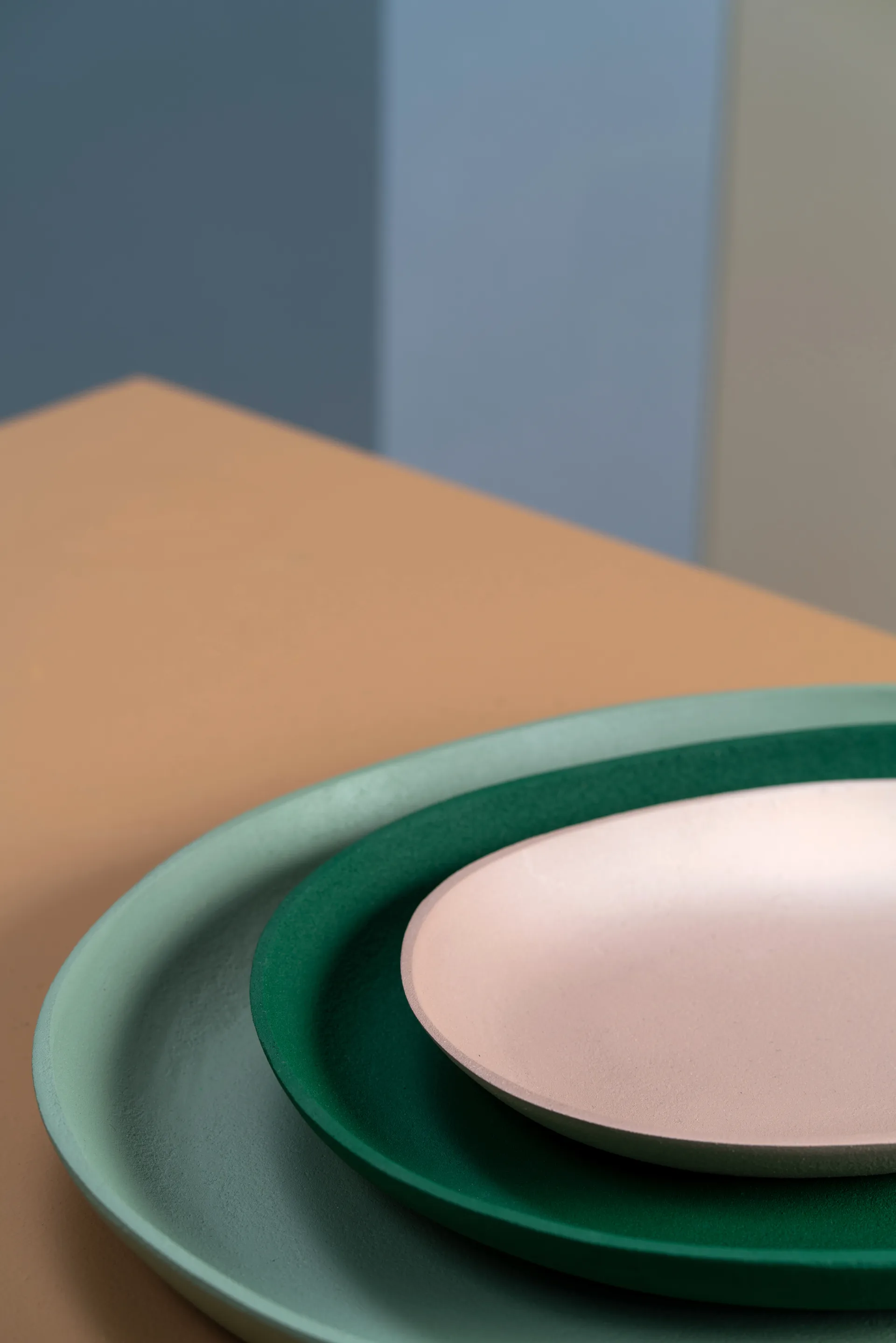 Set de 3 bandejas Greek, Verde oscuro POLSPOTTEN