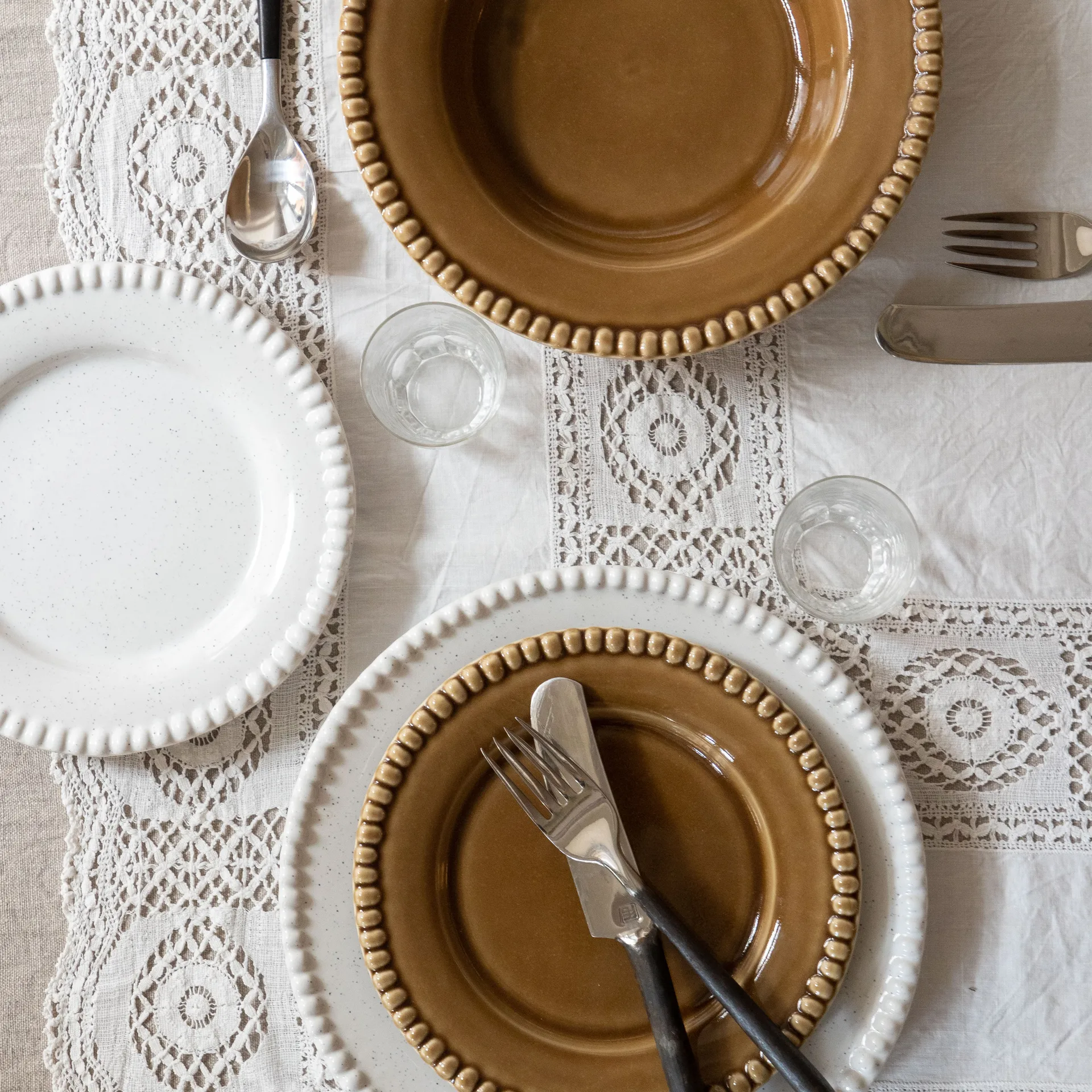 2 Platos de mesa Daria Ø28 cm, Cotton white shiny PotteryJo