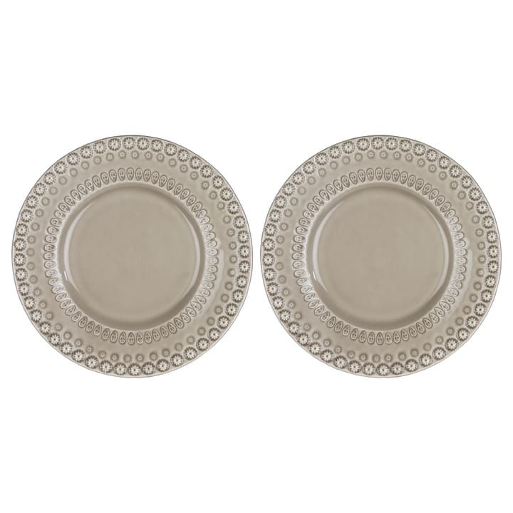 2 Platos de postre Daisy Ø22 cm, Greige (beige) PotteryJo