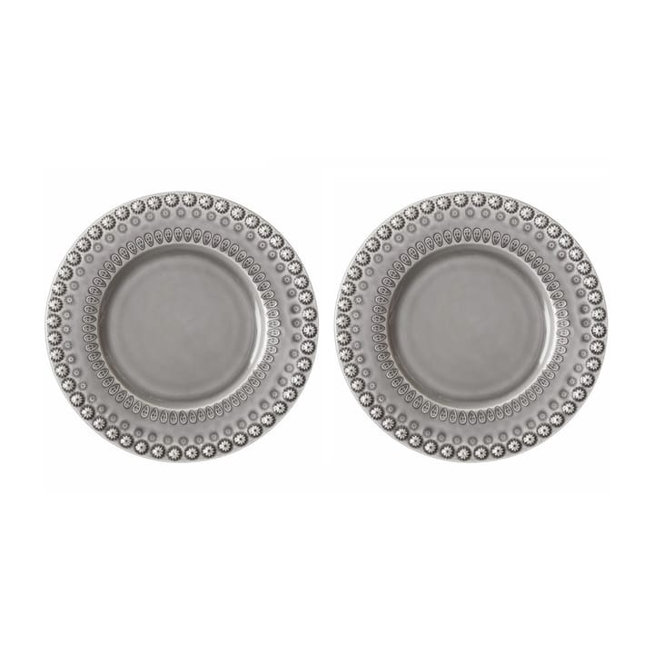 2 Platos de postre Daisy Ø22 cm, Soft grey (gris) PotteryJo