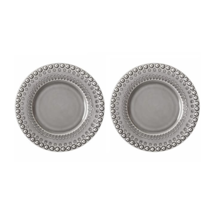 2 Platos de postre Daisy Ø22 cm - Soft grey (gris) - PotteryJo