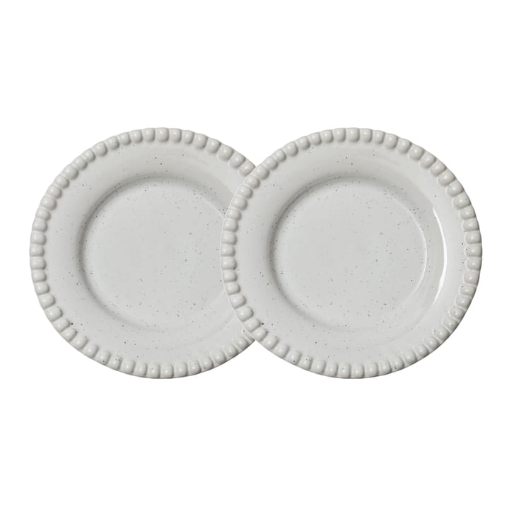 2 Platos de postre Daria Ø22 cm - Cotton white shiny - PotteryJo