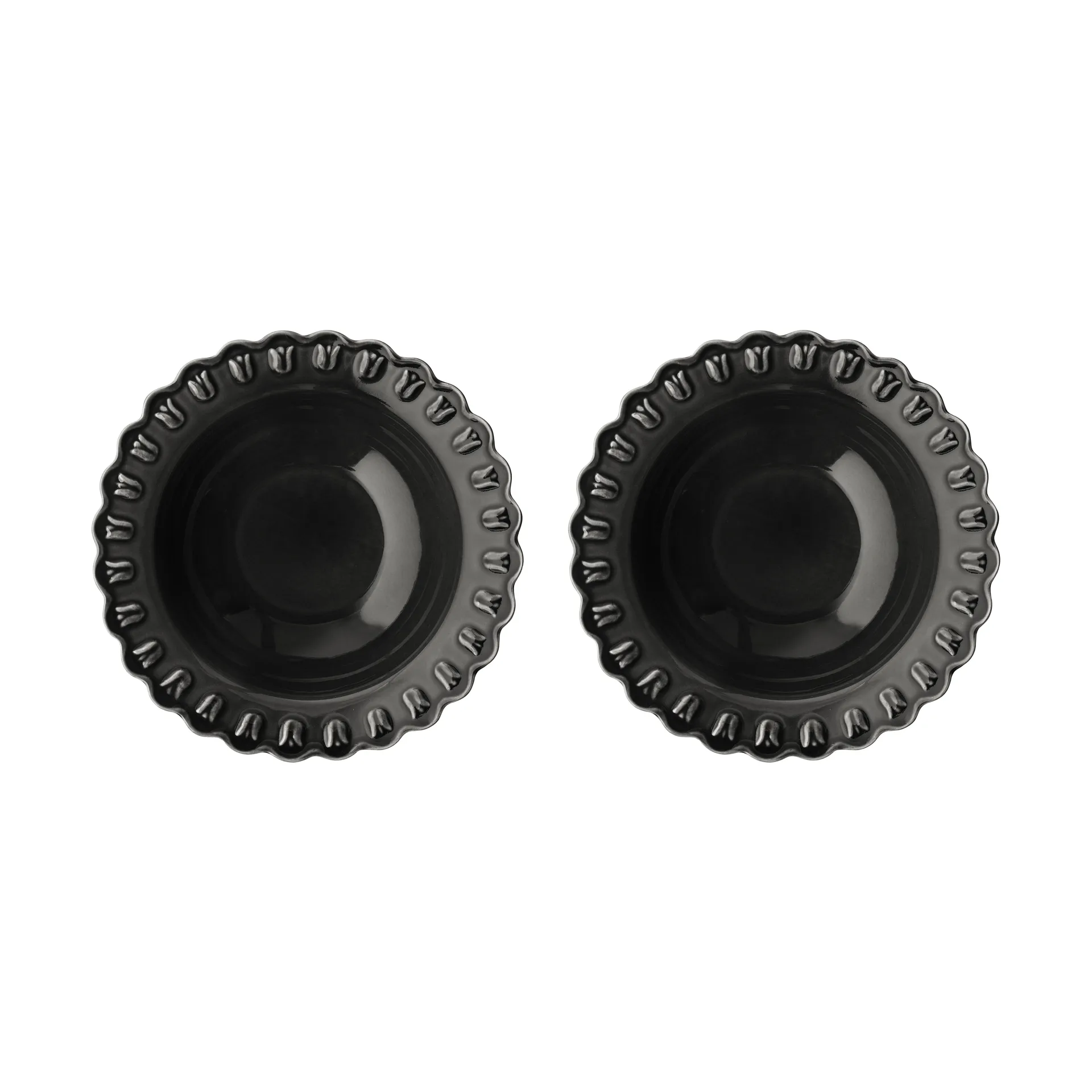 2 Platos hondos Tulipa Ø23 cm, Almost black PotteryJo