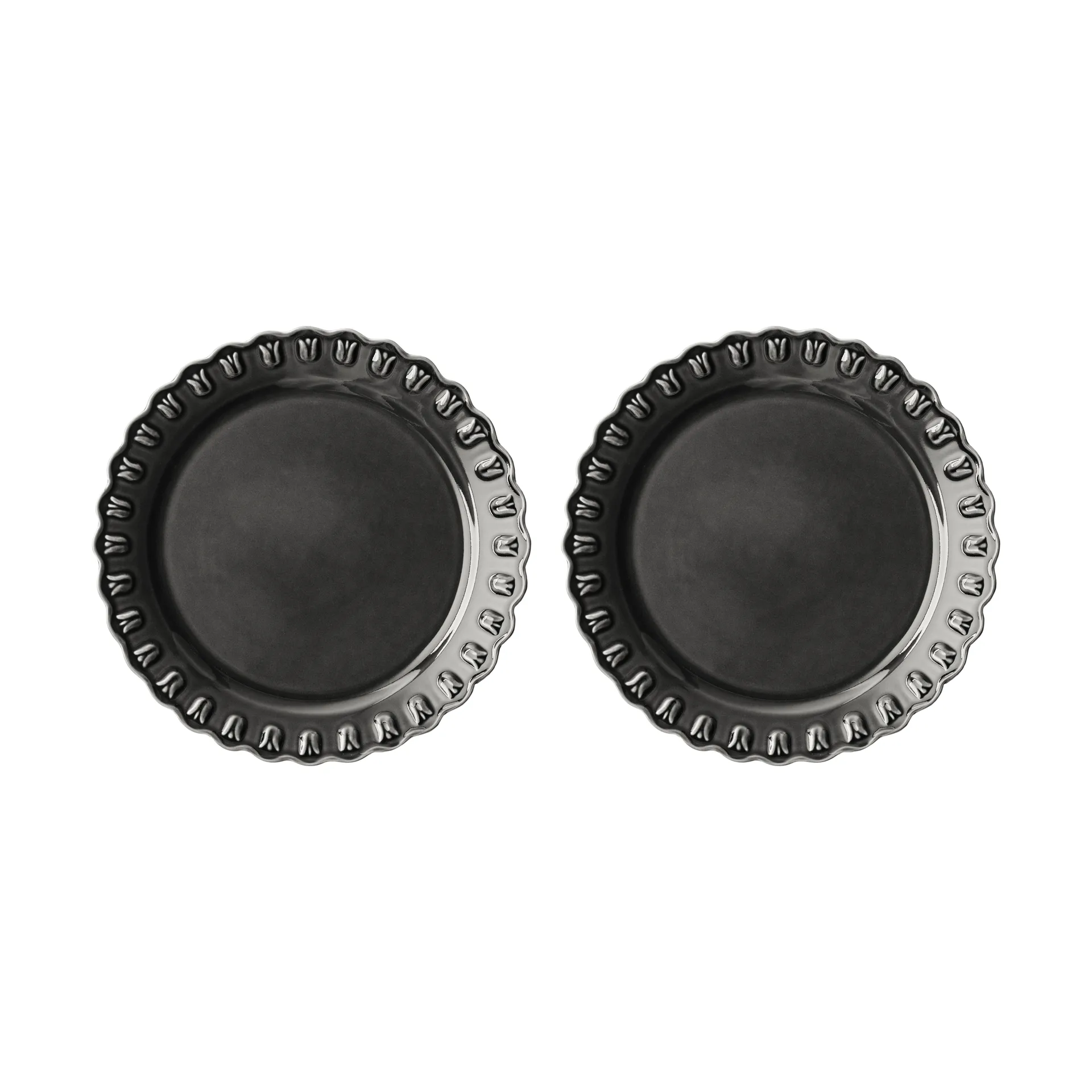 2 Platos Tulipa Ø26 cm, Almost black PotteryJo