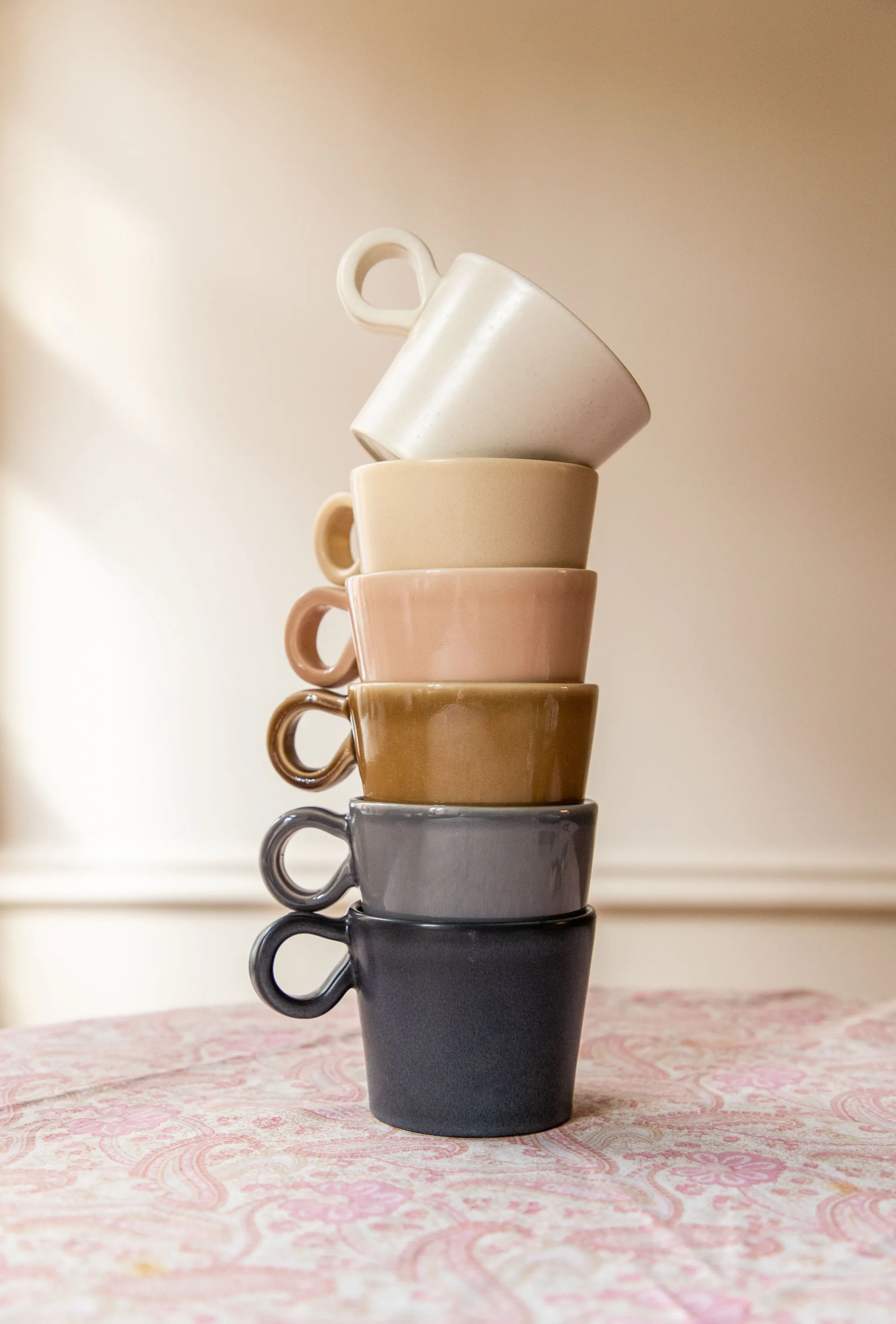 2 Tazas con asa Daria, Cotton white PotteryJo