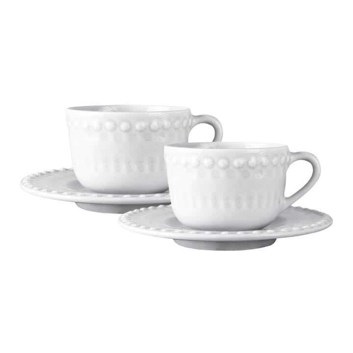 2 Tazas de té y platillos Daisy - White (blanco) - PotteryJo