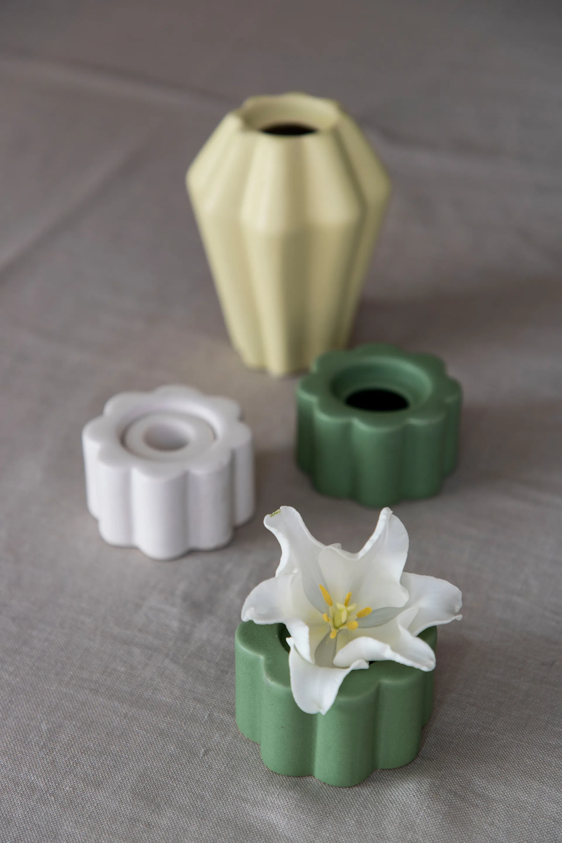 Jarrón/Candelabro Birgit 5 cm, Olive PotteryJo