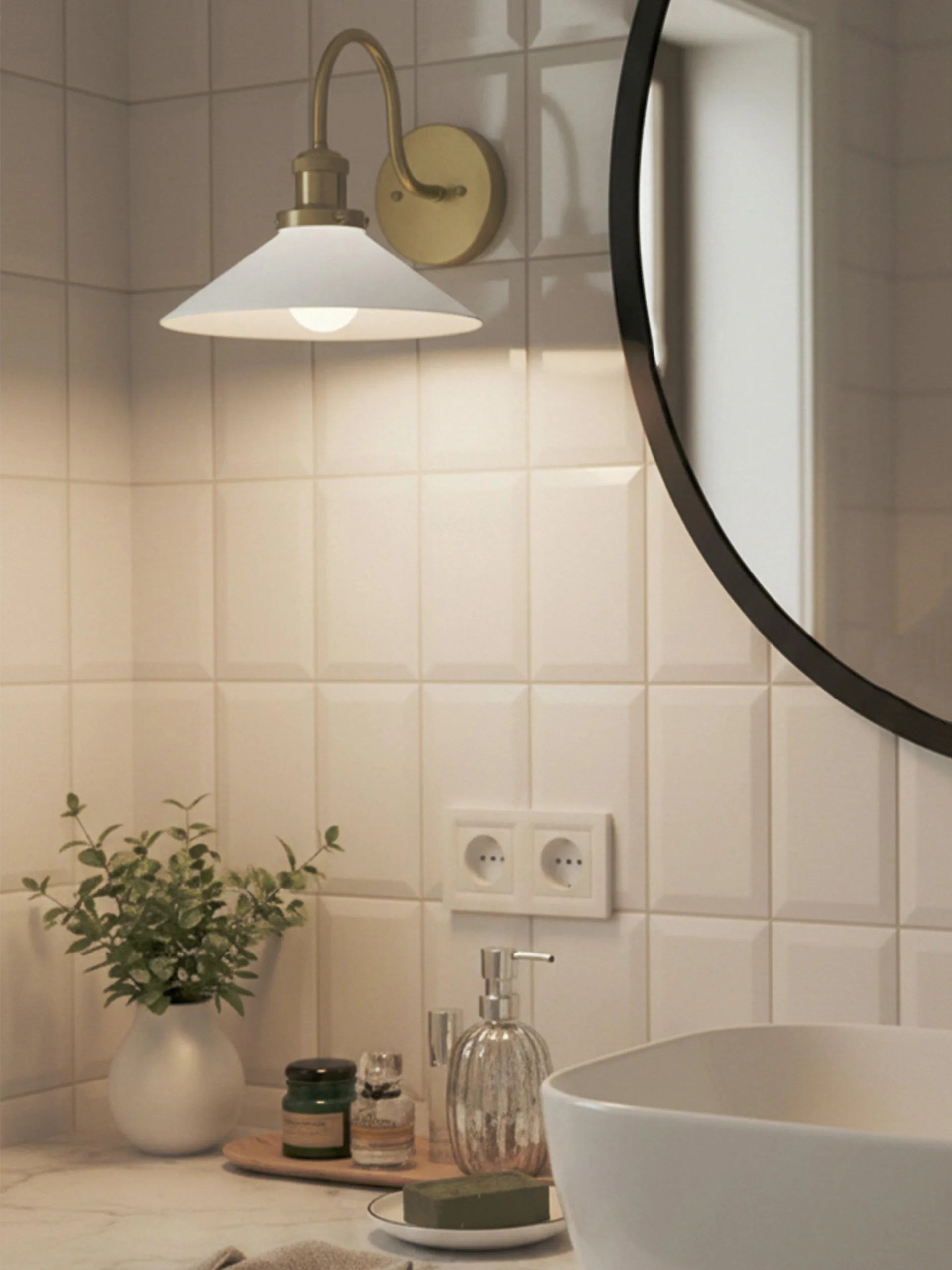 Aplique de pared August, Ópalo-latón PR Home