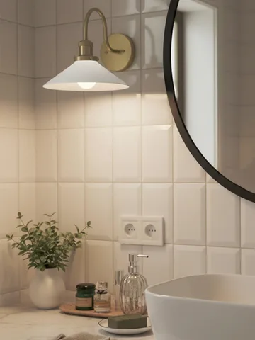 Aplique de pared August - Ópalo-latón - PR Home