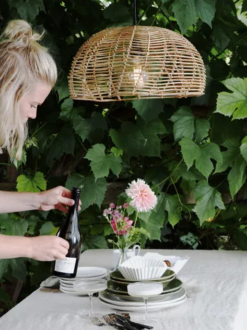 Lámpara colgante Mayla para exterior - Natural, Ø43 × 24 cm - PR Home