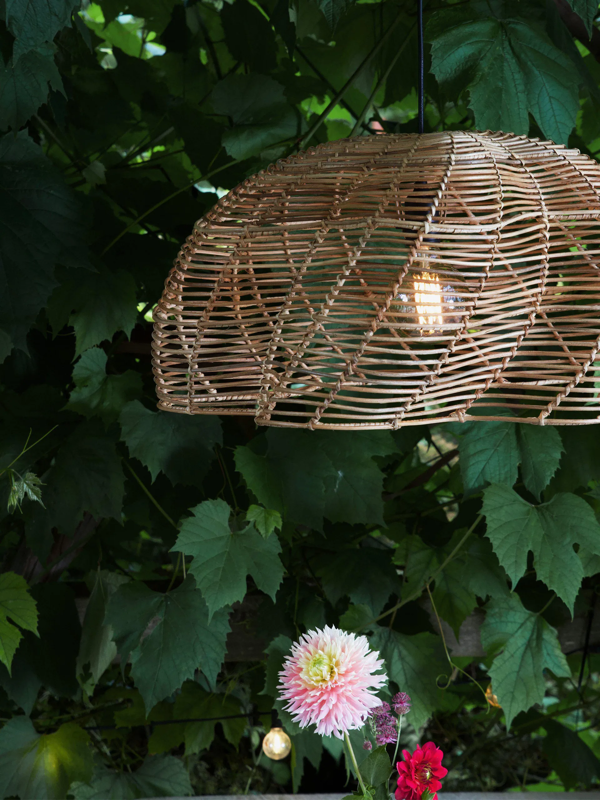 Lámpara colgante Mayla para exterior, Natural, Ø53 × 32 cm PR Home