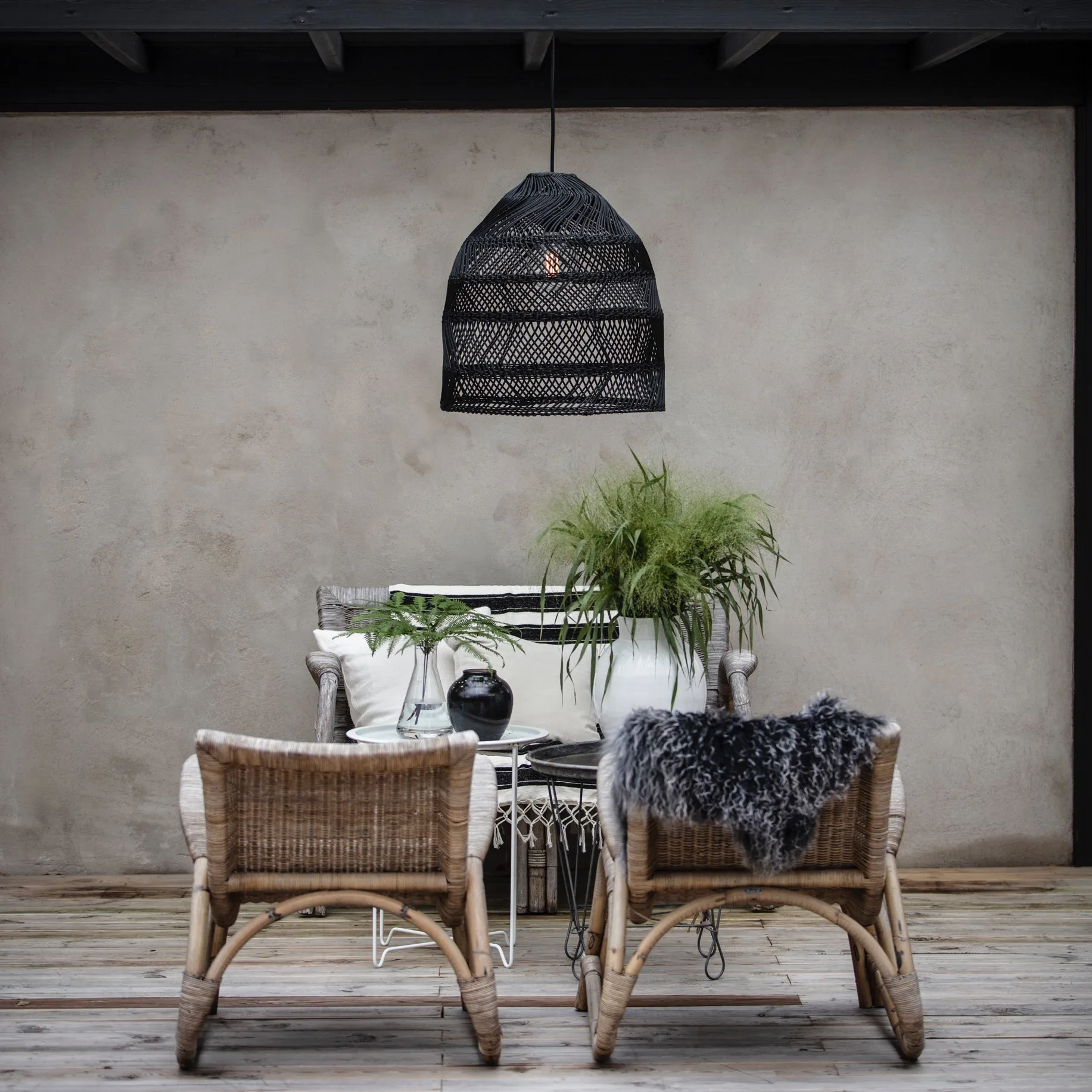 Lámpara de techo Maja Ø45,5 cm, negro PR Home