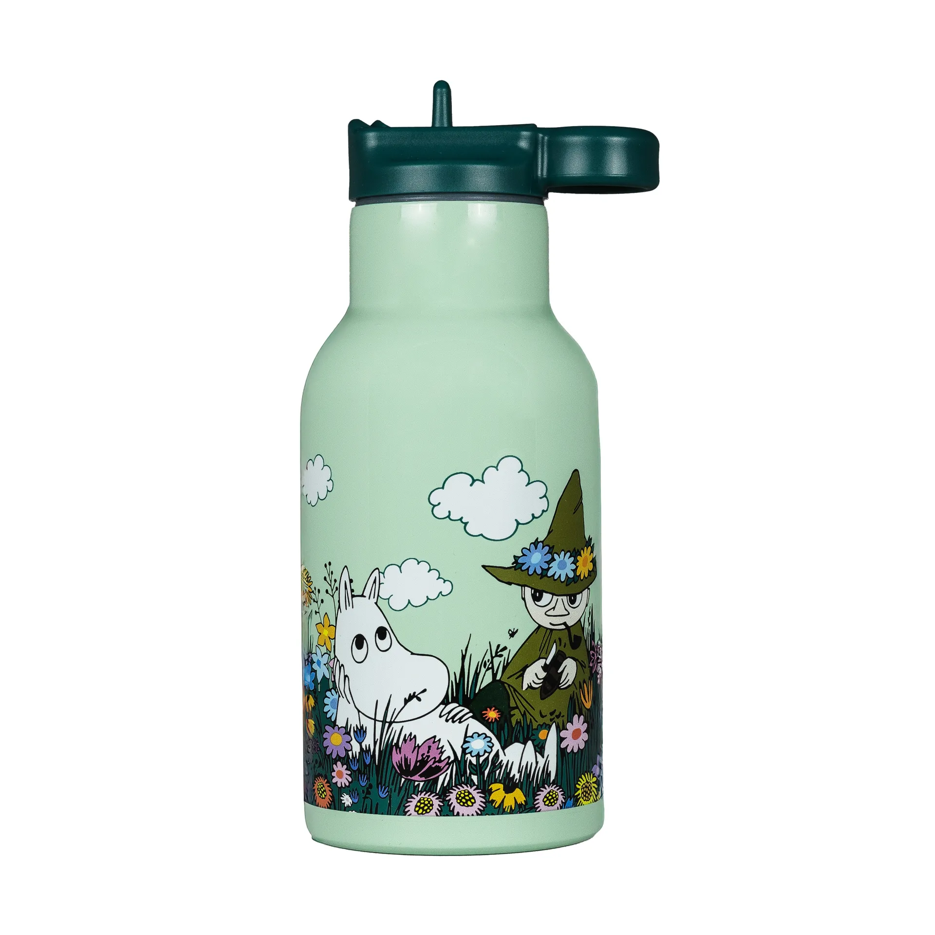 Botella de agua Moomin Meadow 34 cl, Verde Rätt Start