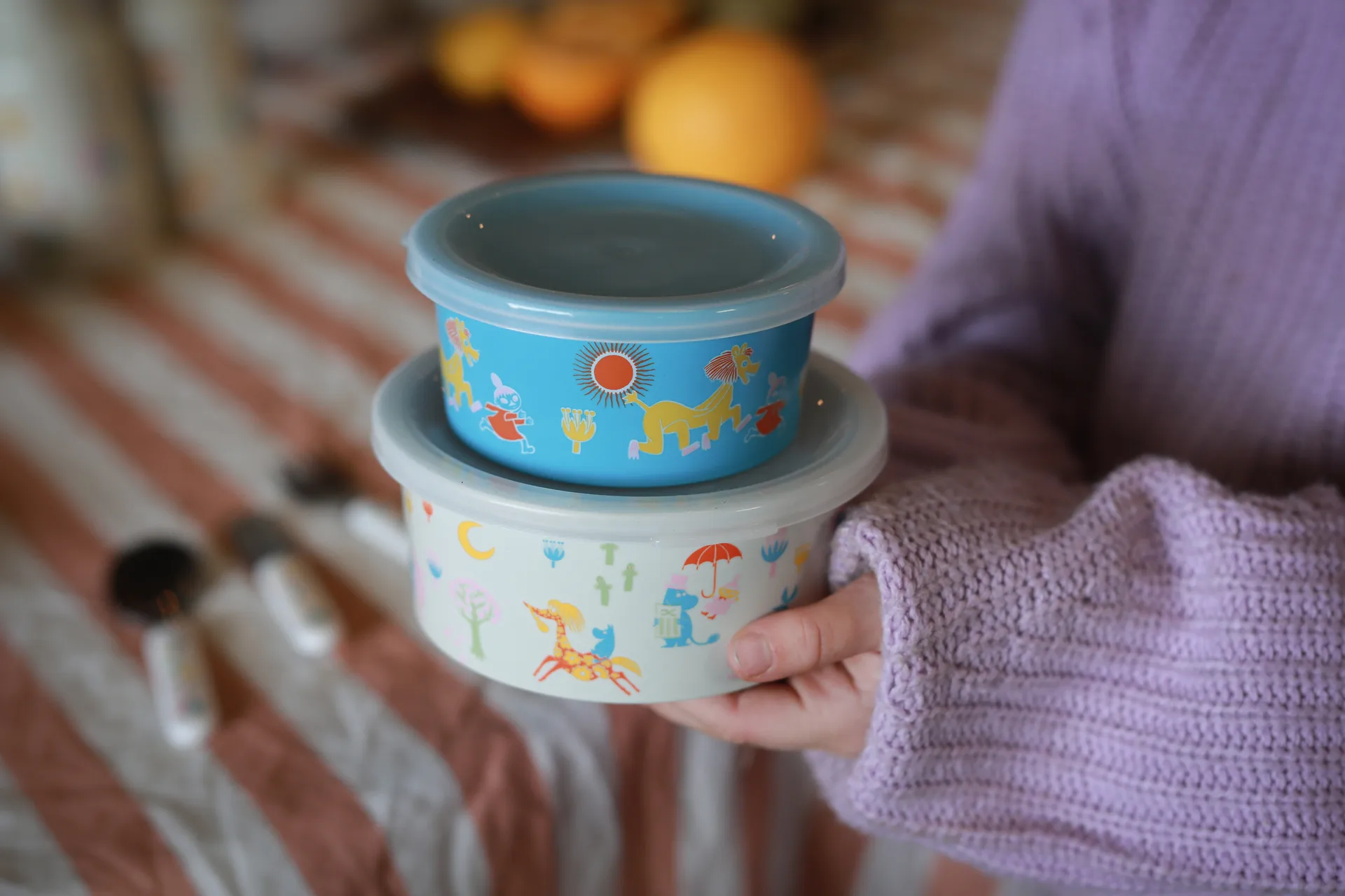 Mumin 80 fiambreras 2 piezas, Beige-azul Rätt Start