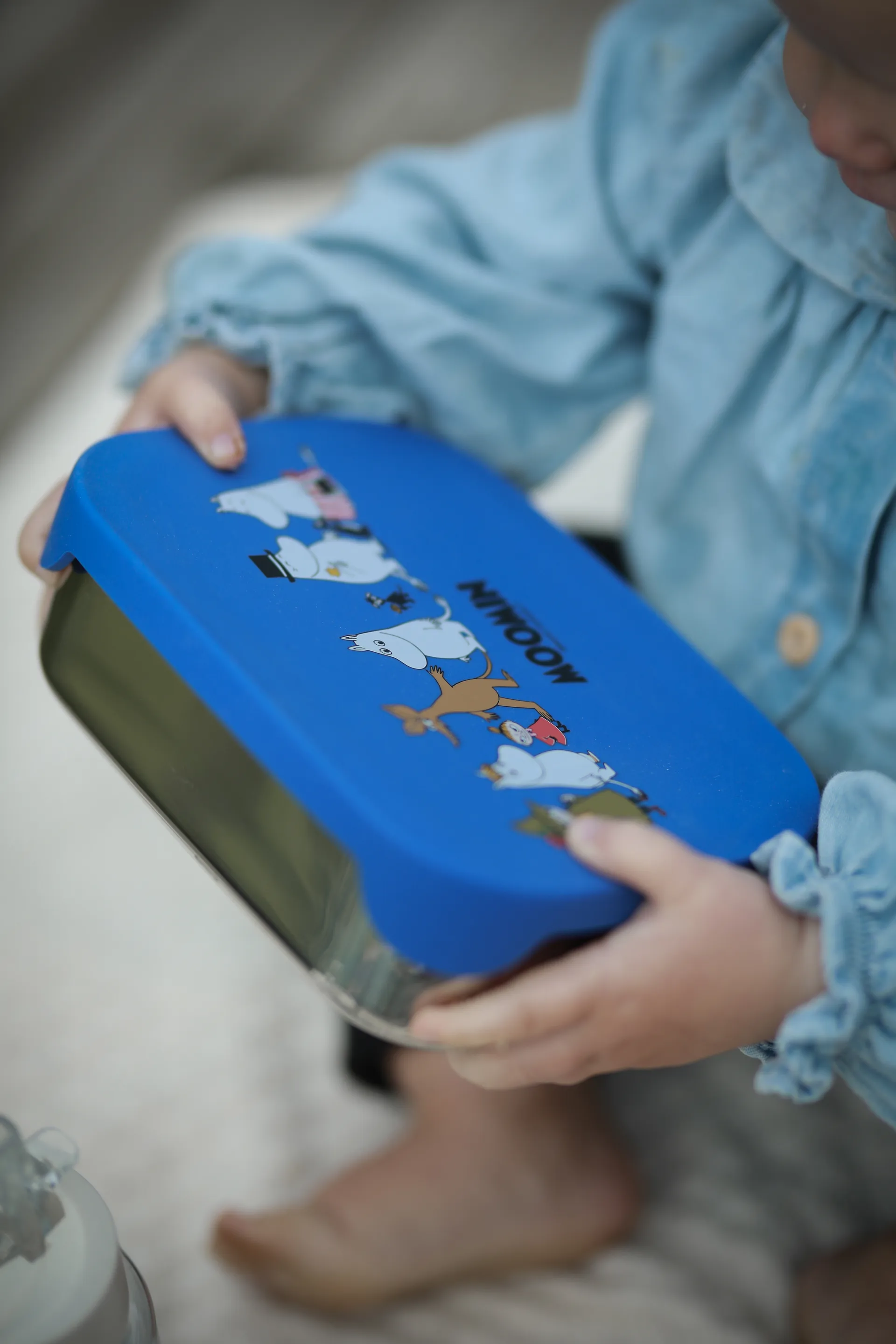 Mumin Family fiambrera de metal 13x17 cm, Azul Rätt Start