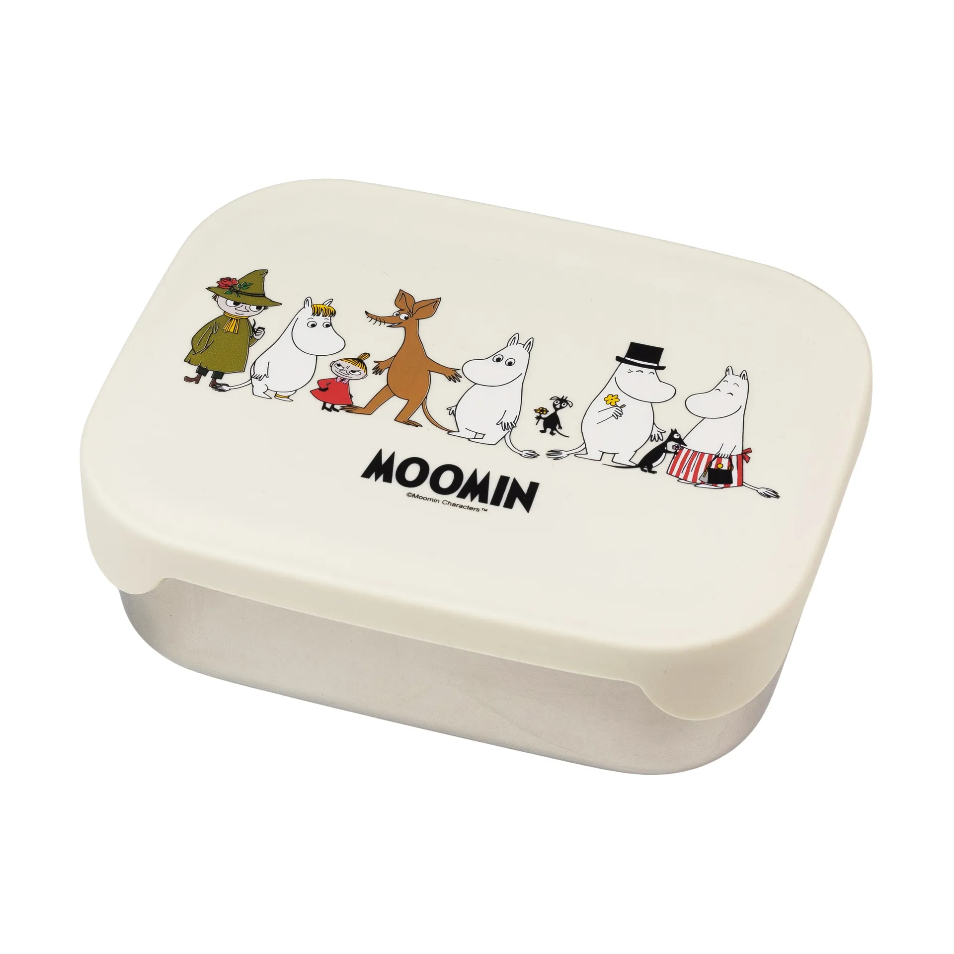 Mumin Family fiambrera de metal 13x17 cm, Beige Rätt Start
