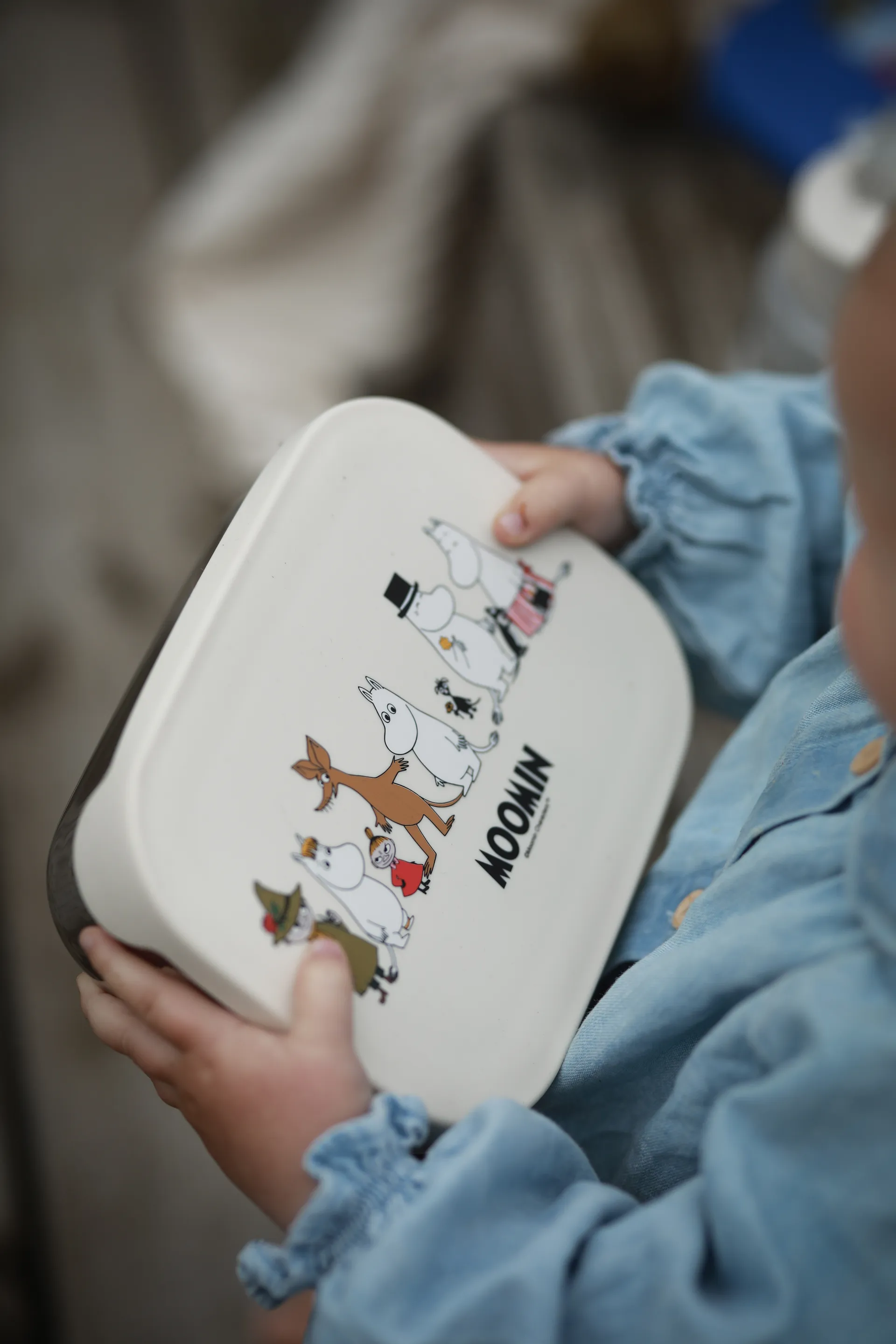 Mumin Family fiambrera de metal 13x17 cm, Beige Rätt Start