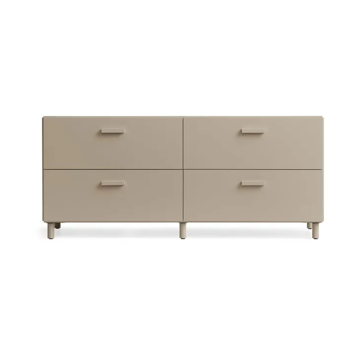 Cómoda baja con patas Relief 123x46,6 cm beige - Relief