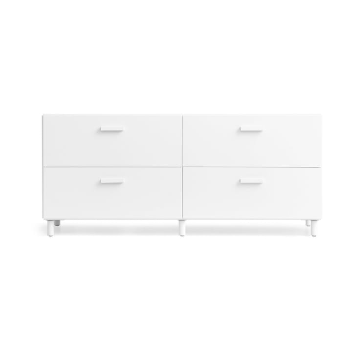 Cómoda baja con patas Relief 123x46,6 cm blanco - undefined - Relief