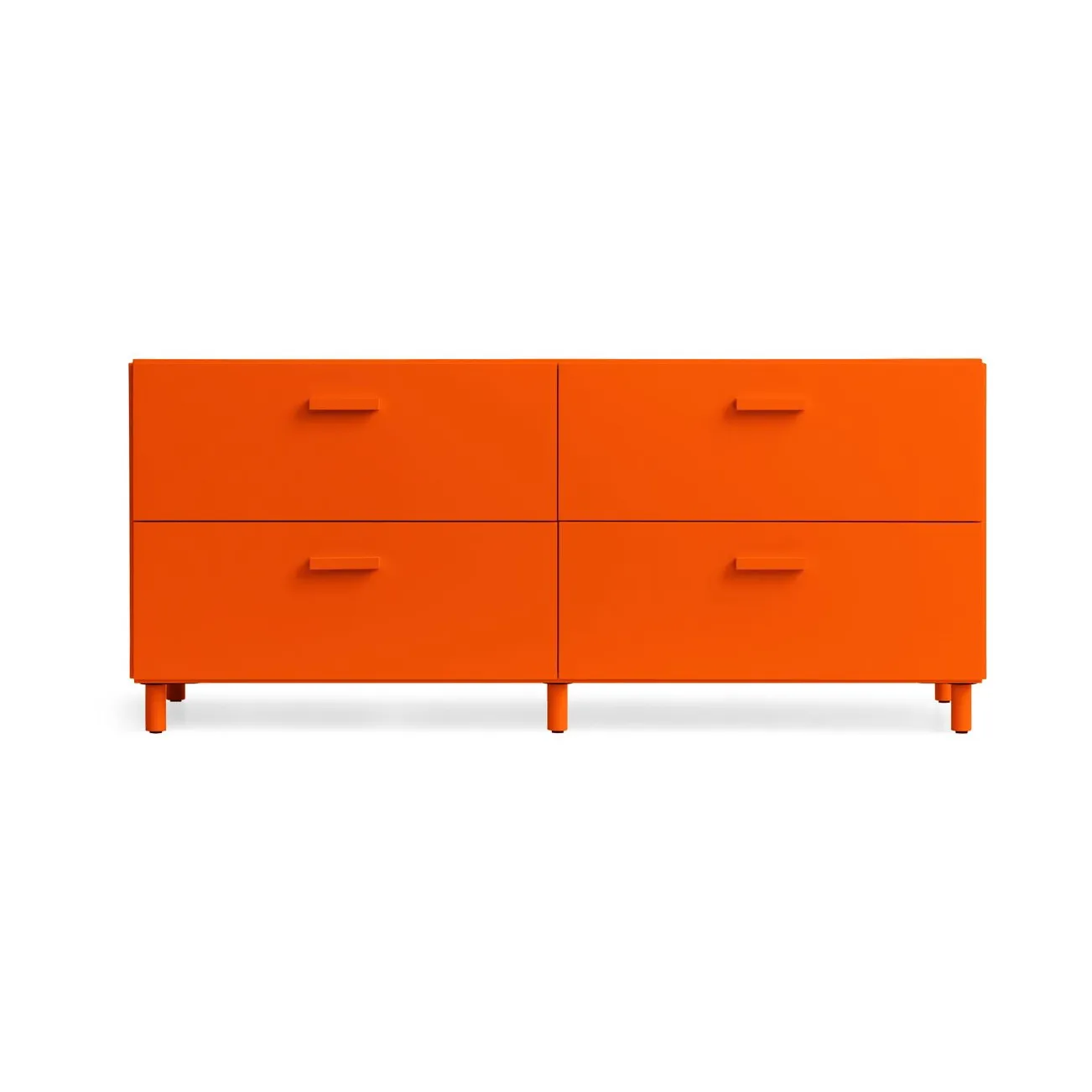 Cómoda baja con patas Relief 123x46,6 cm naranja,  Relief