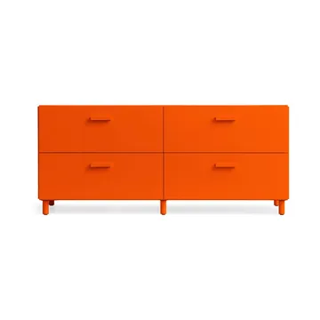 Cómoda baja con patas Relief 123x46,6 cm naranja - Relief