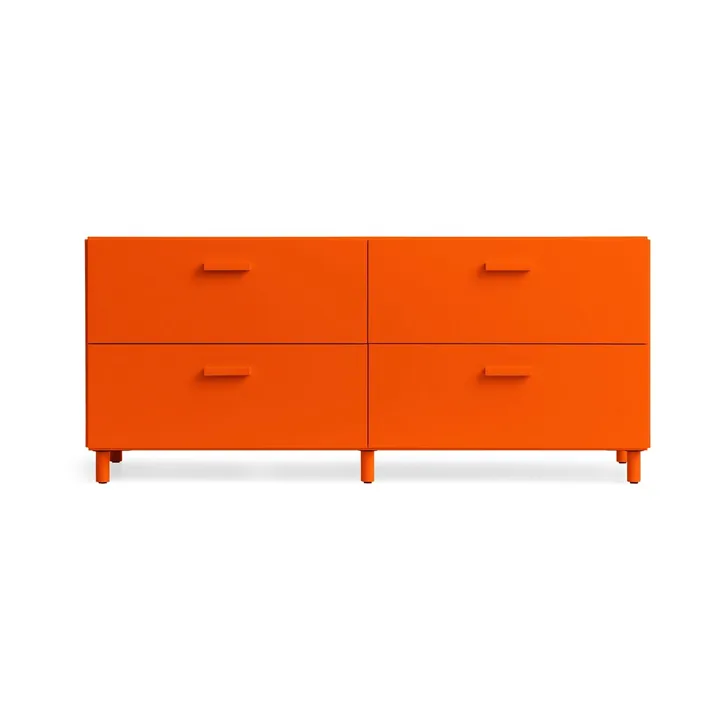 Cómoda baja con patas Relief 123x46,6 cm naranja - Relief