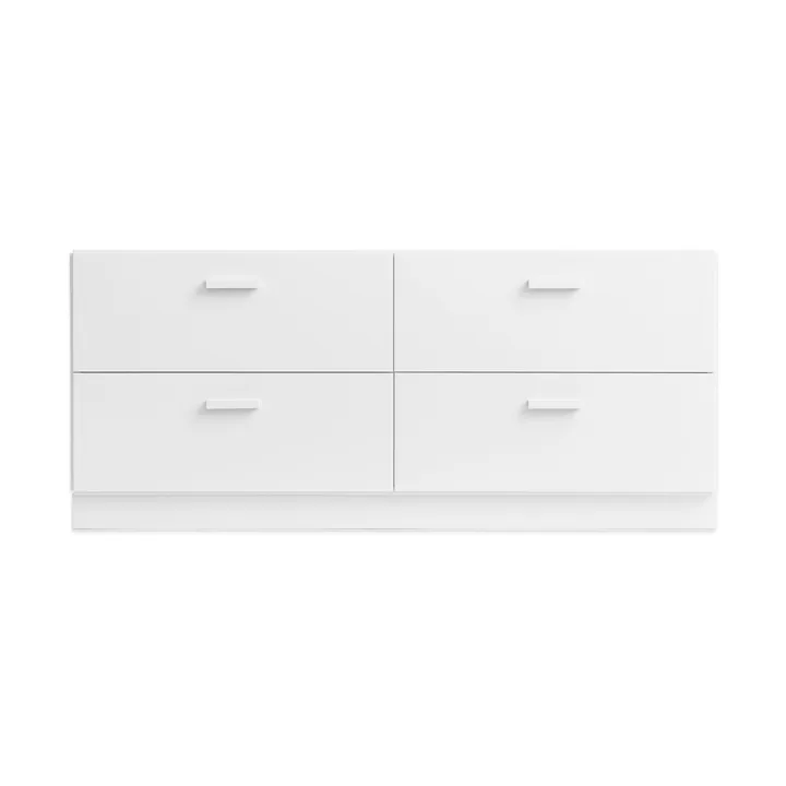 Cómoda baja con zócalo Relief 123x46,6 cm blanco - Relief