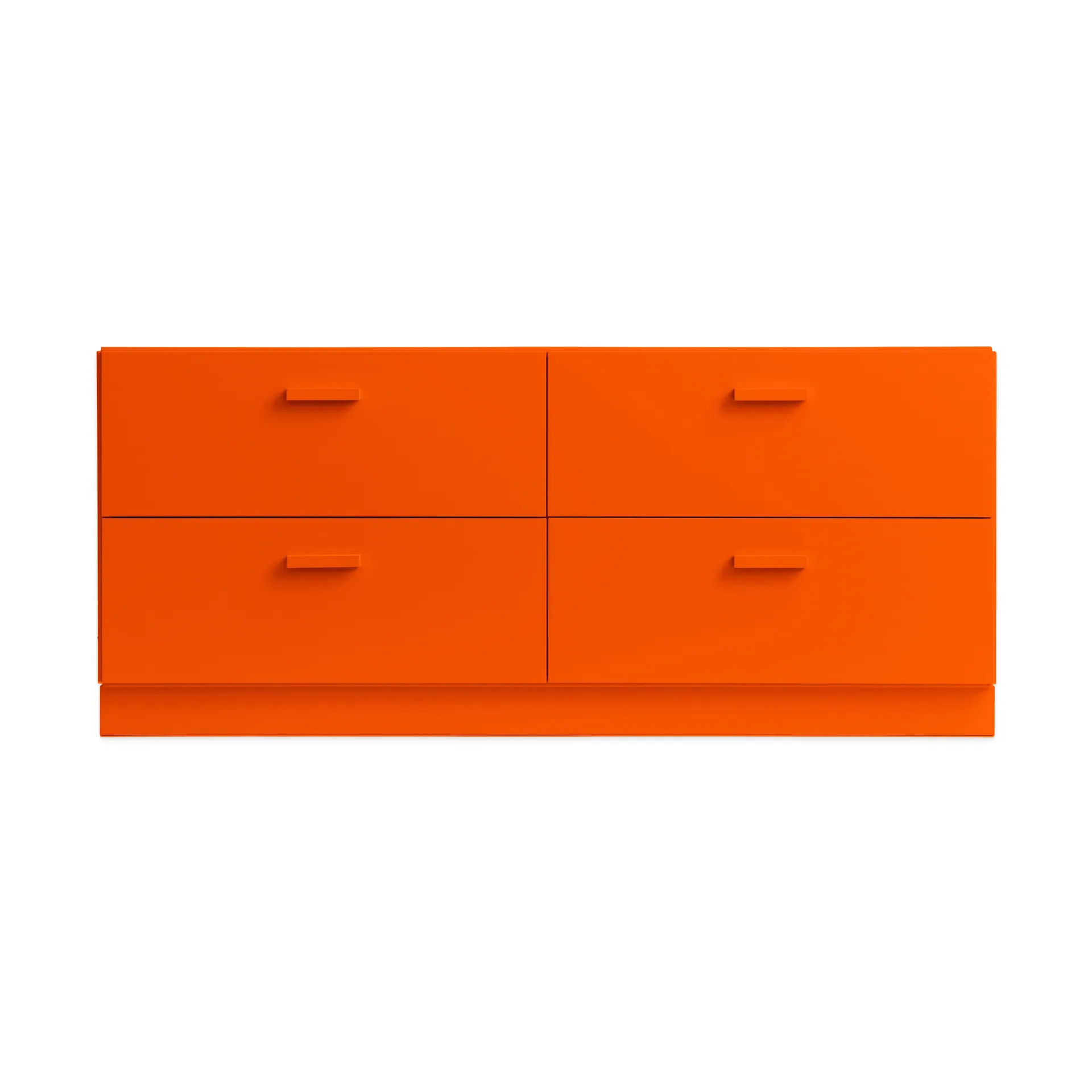 Cómoda baja con zócalo Relief 123x46,6 cm naranja,  Relief
